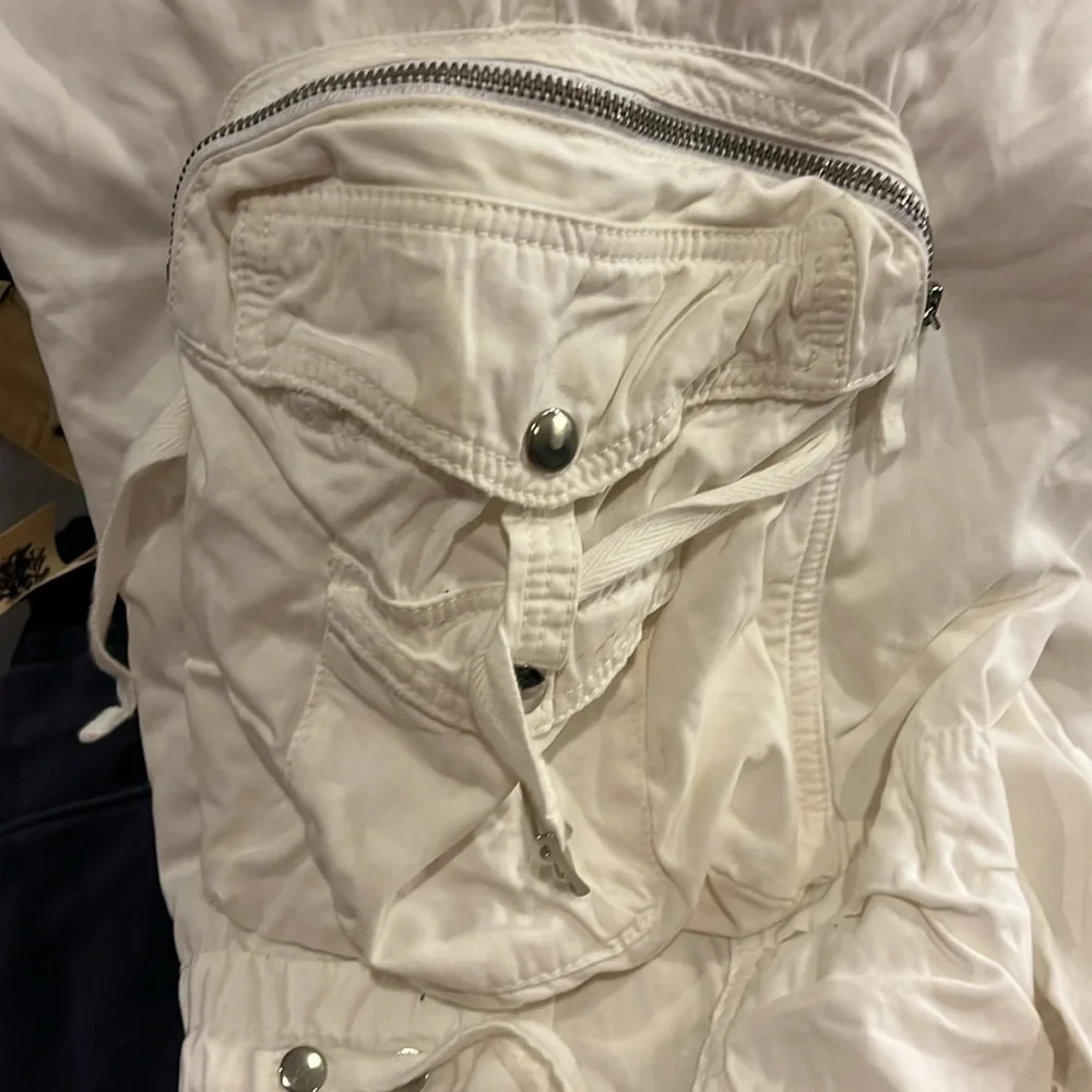 Polo Ralph Lauren white Combat Cargo Pants Vintage Mens Size 40x30”
